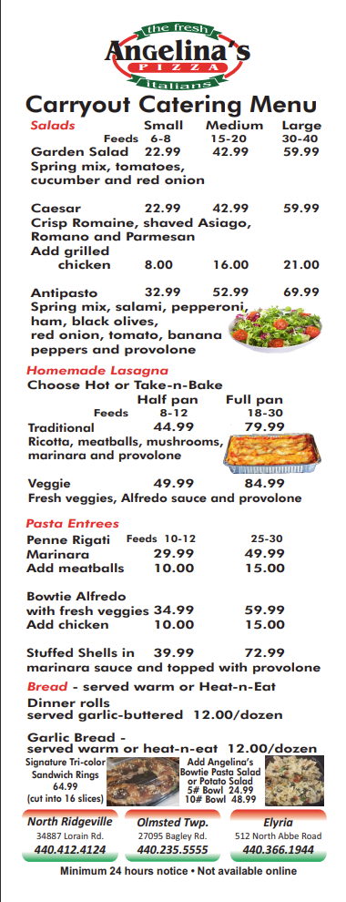 Angelina's pizza clearance